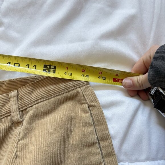 Lands End Womens Size 10P Corduroy Pants Tan Beige High Waist Pockets Belt Loops - Picture 5 of 10